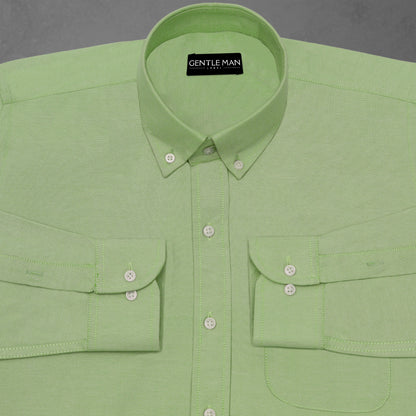 New Green Oxford Cotton Shirt For Men