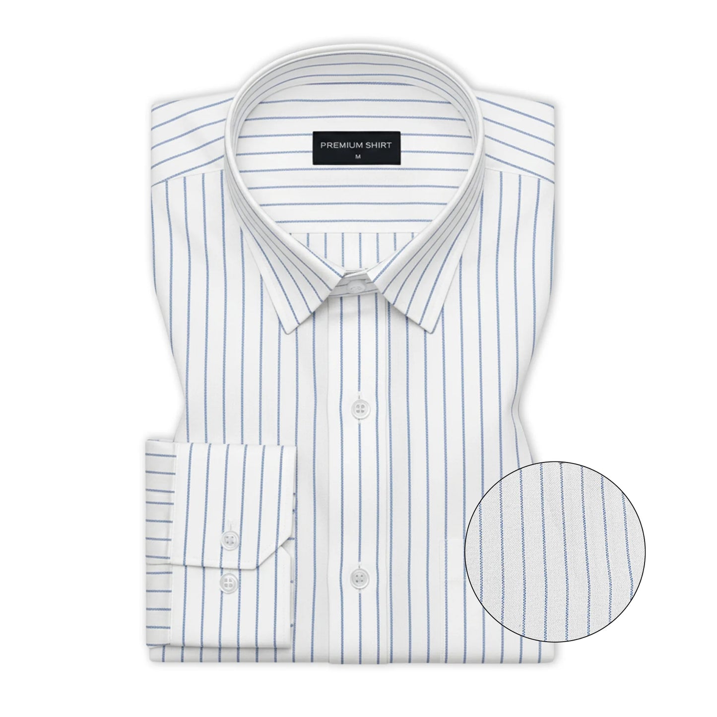 Blue Pinstripe Oxford Shirt For Men