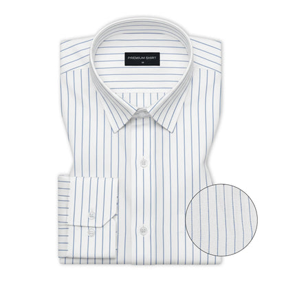 Blue Pinstripe Oxford Shirt For Men