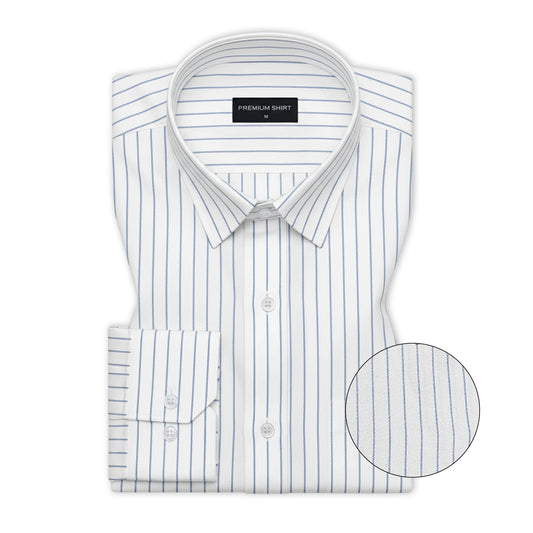 Blue Pinstripe Oxford Shirt For Men