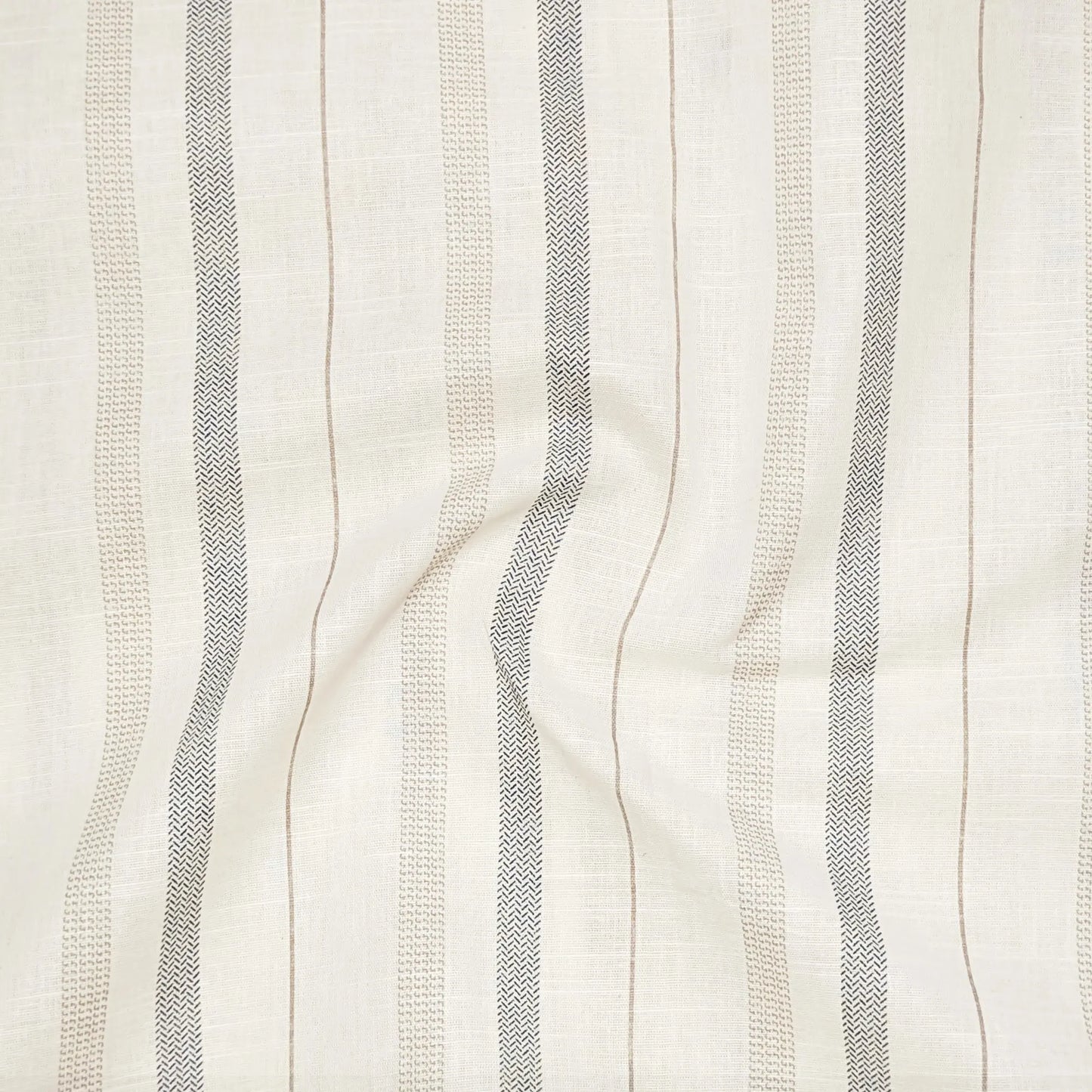 Charcoal Beige Stripe Linen Shirt For Men