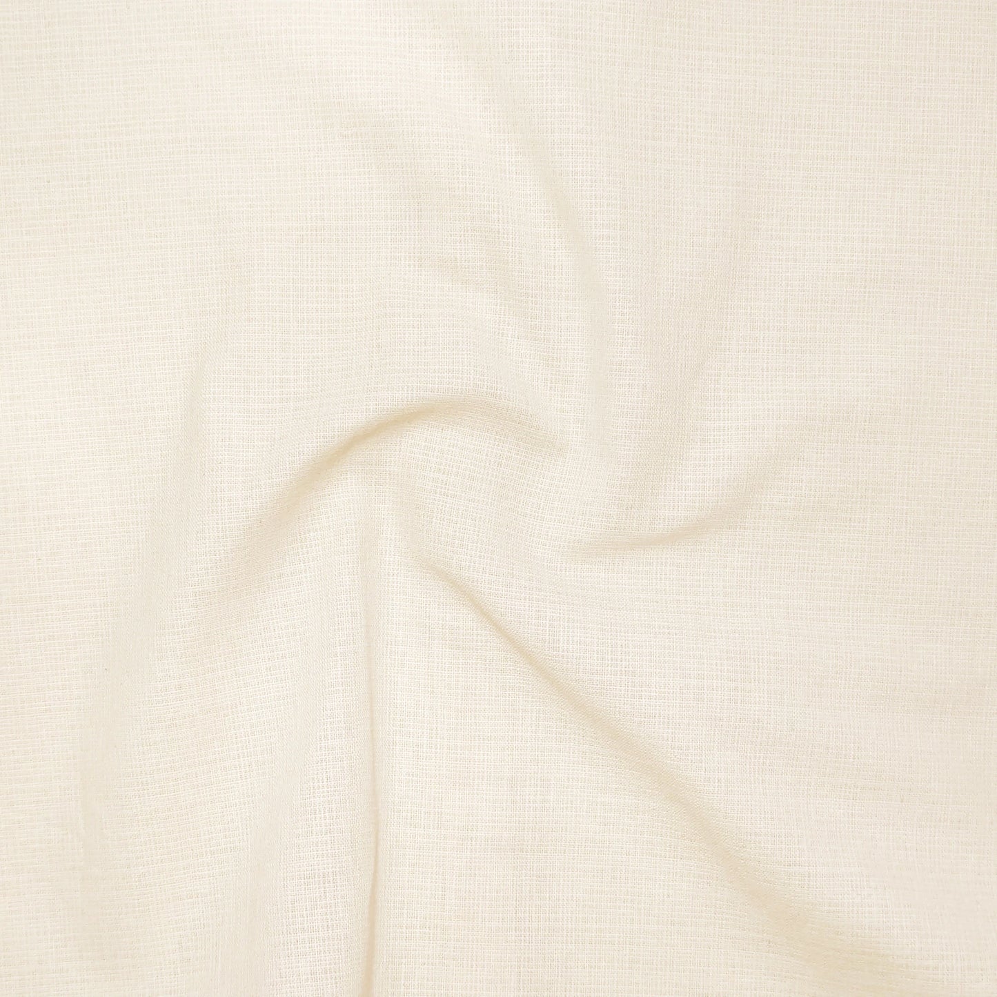 Cream Textured Linen Shirt For Men