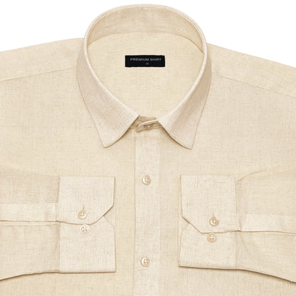 Beige Linen Shirt For Men