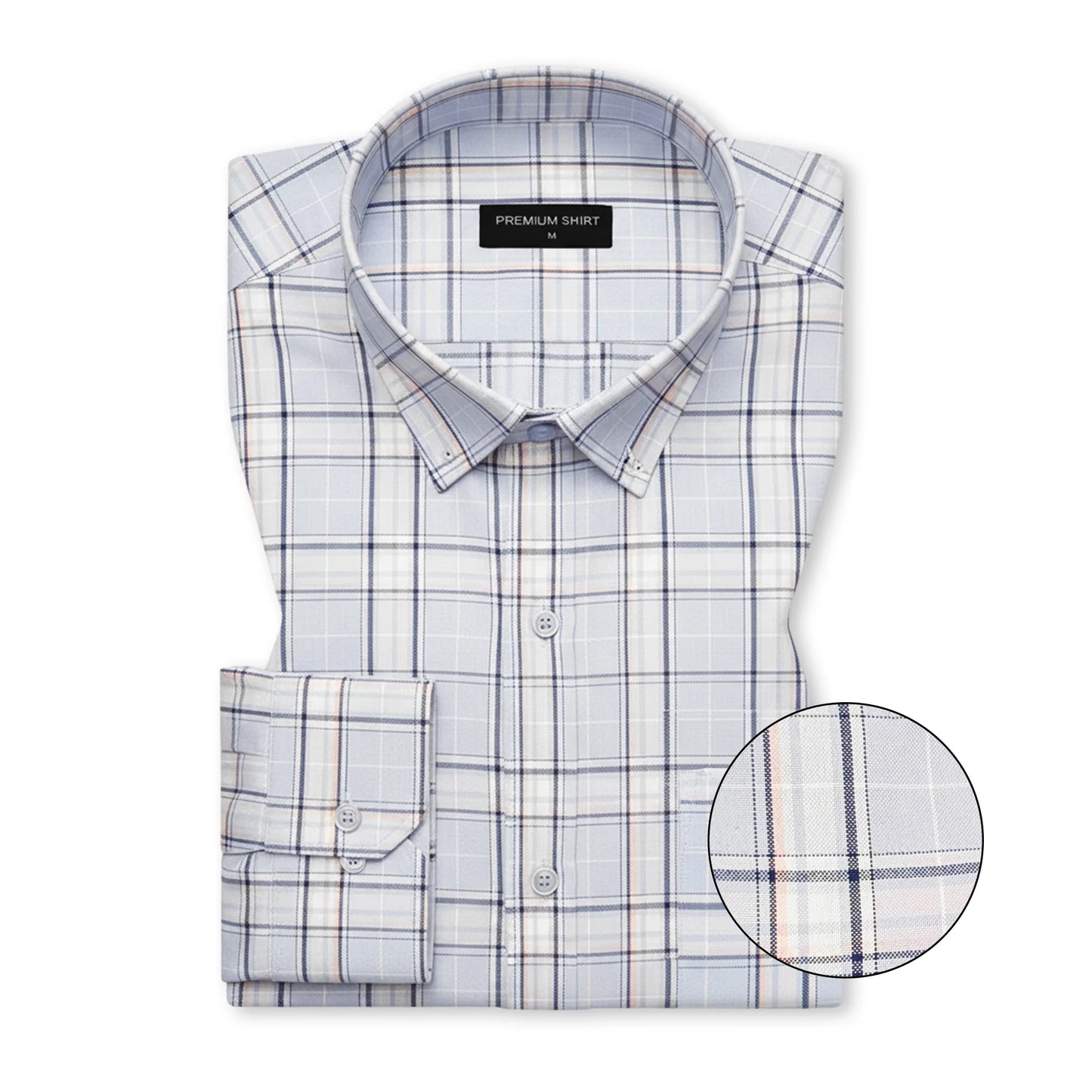 Sky Blue Classic Check Oxford Shirt for Men