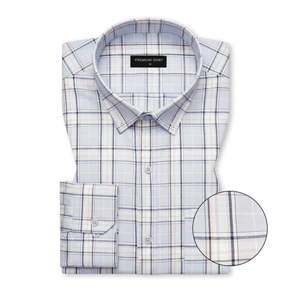 Sky Blue Classic Check Oxford Shirt for Men