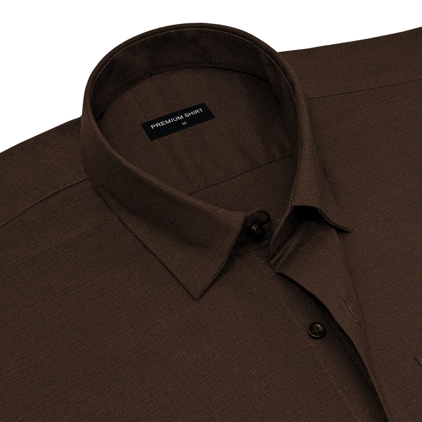 Brown Textured Linen Shirt For Men