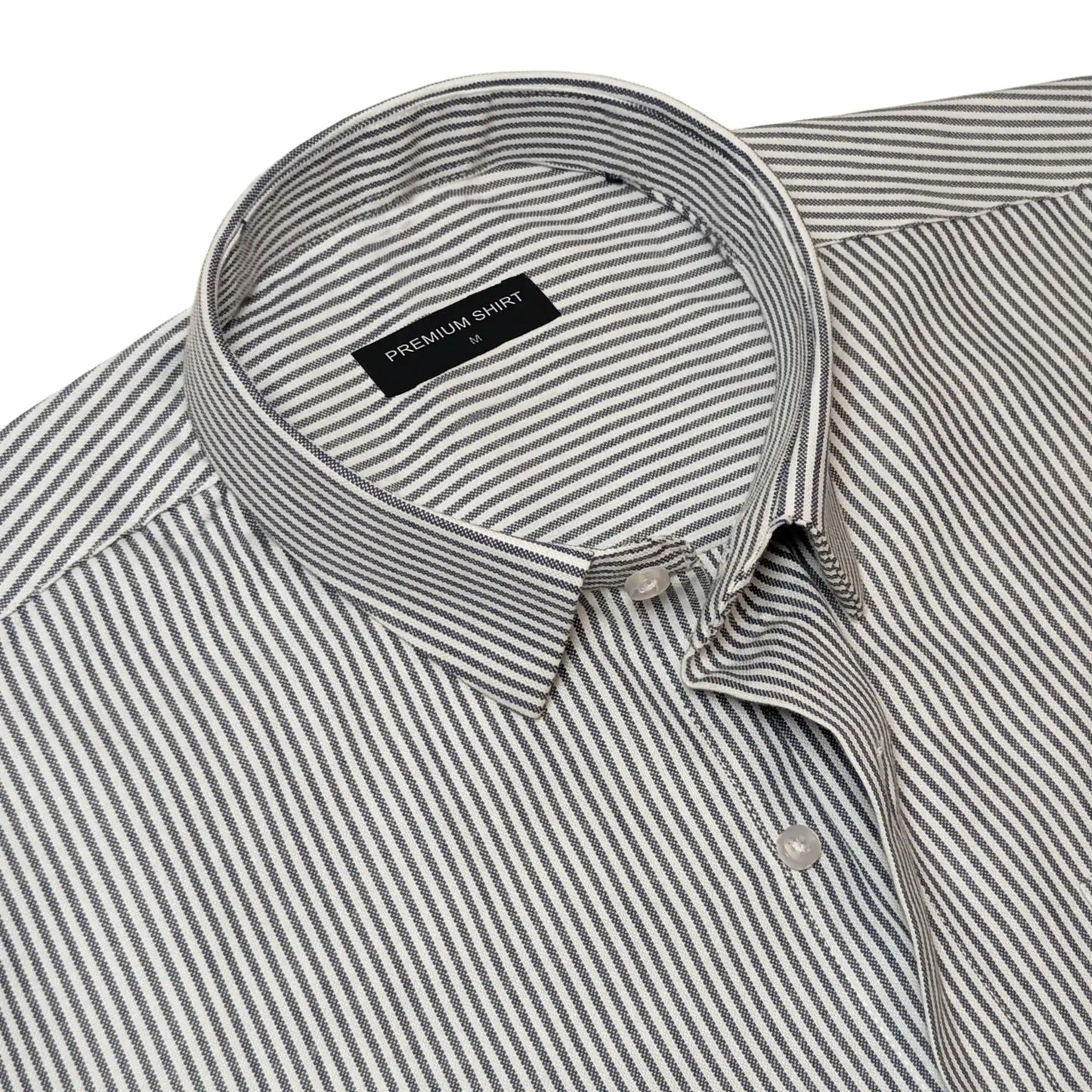 Bold Black Pinstripe Oxford Shirt For Men