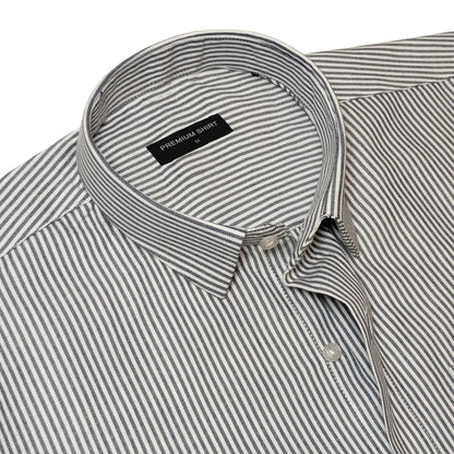 Bold Black Pinstripe Oxford Shirt For Men