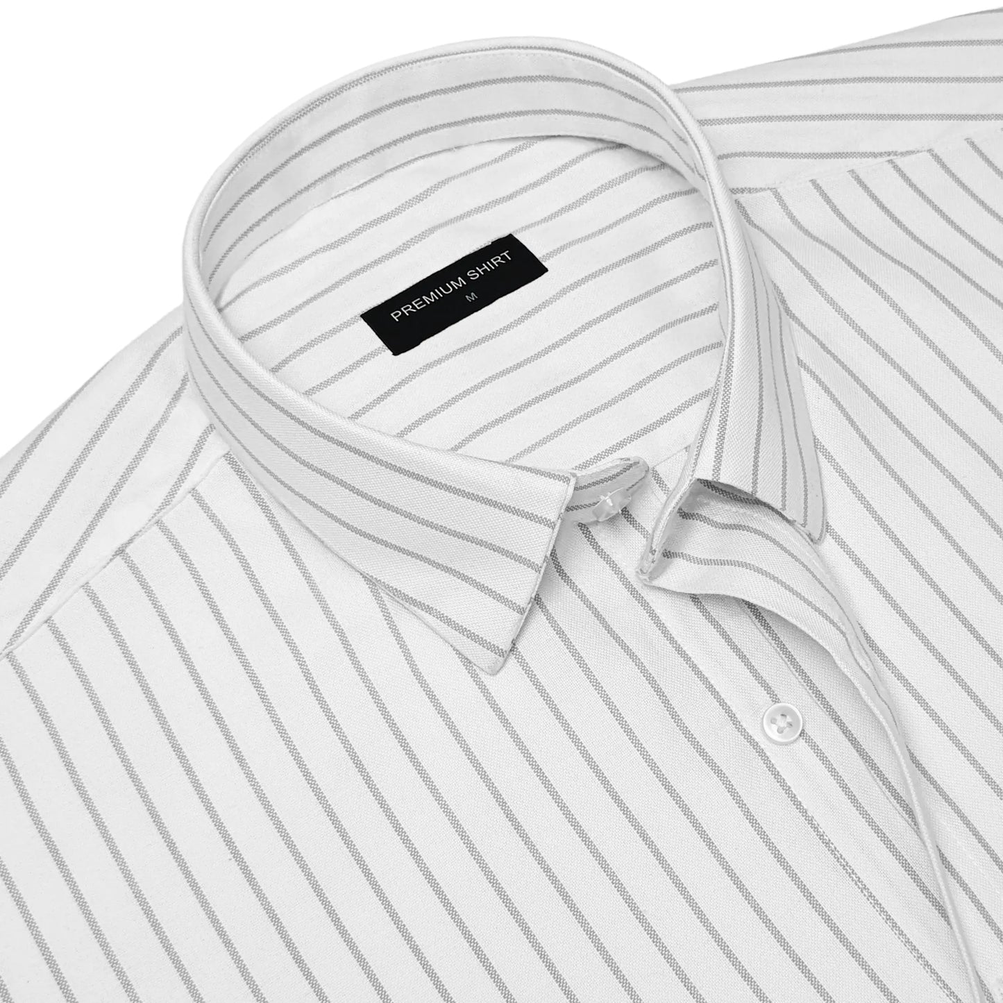 Bold Grey Pinstripe Oxford Shirt For Men