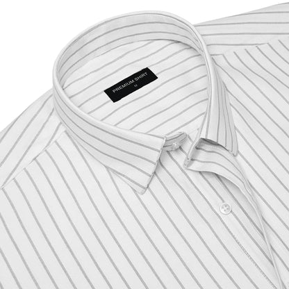 Bold Grey Pinstripe Oxford Shirt For Men
