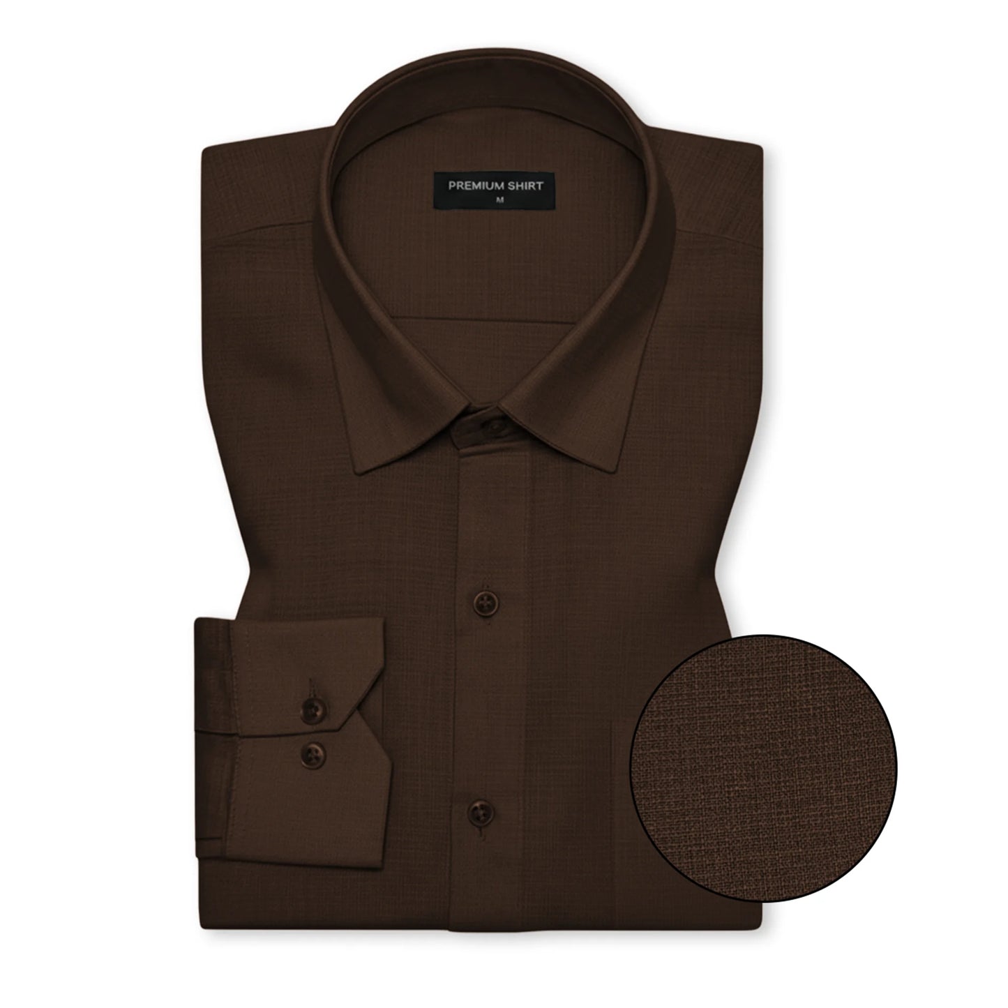 Brown Textured Linen Shirt For Men