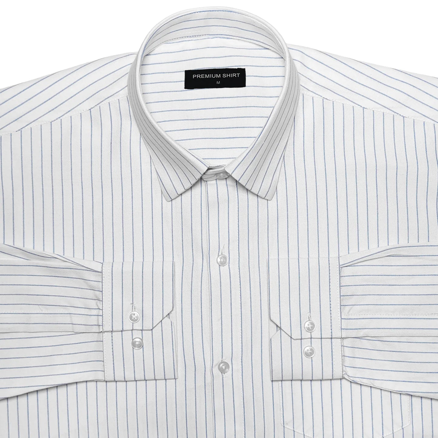Blue Pinstripe Oxford Shirt For Men