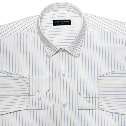 Blue Pinstripe Oxford Shirt For Men