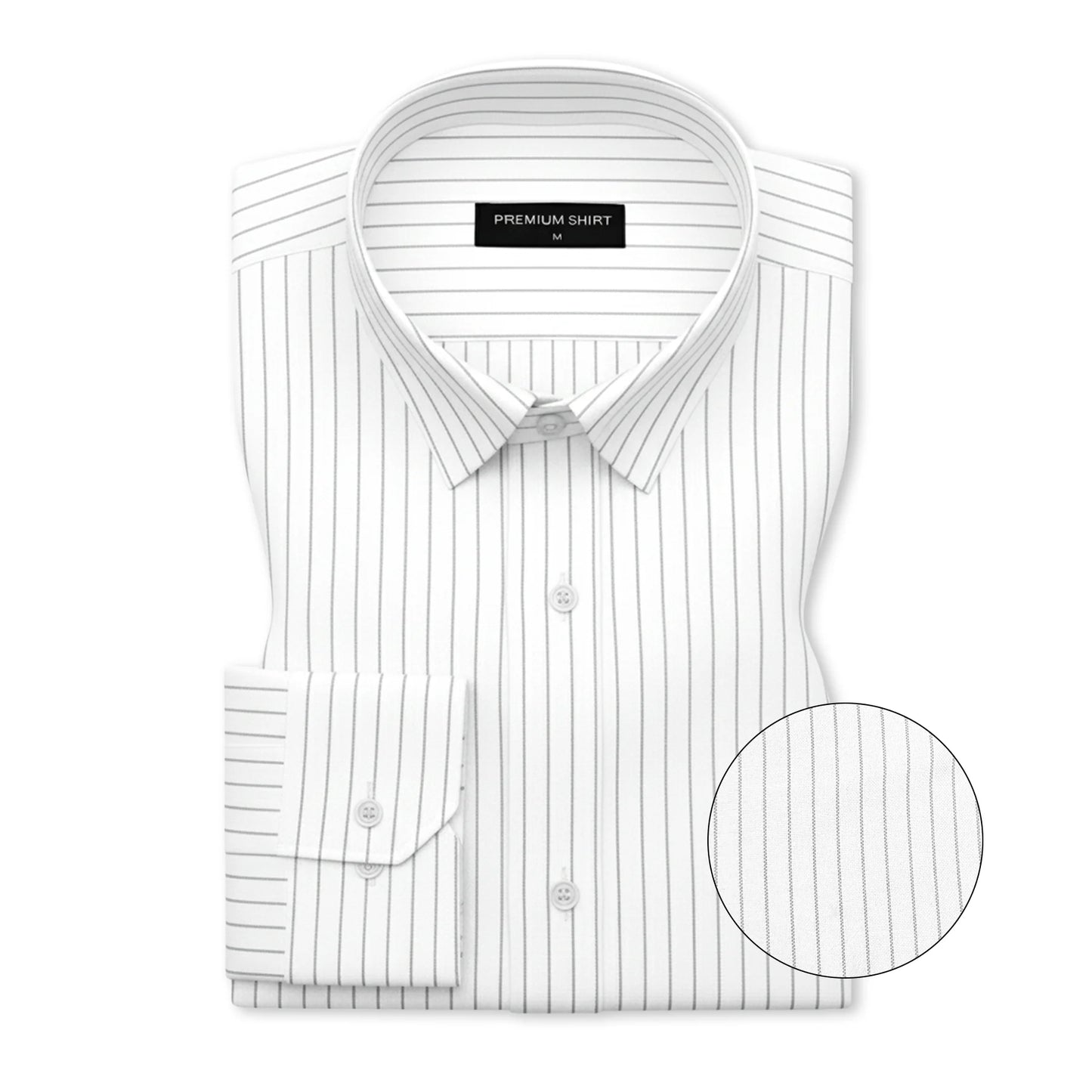 Grey Pinstripe Oxford Shirt For Men