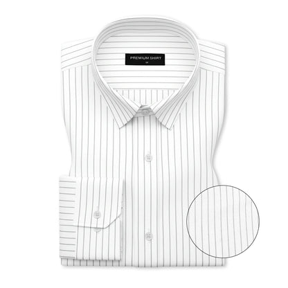 Grey Pinstripe Oxford Shirt For Men