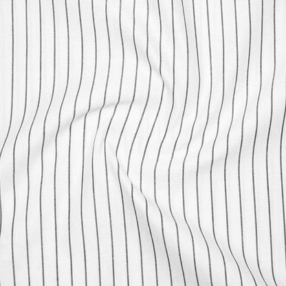 Charcoal Black Pinstripe Oxford Shirt For Men