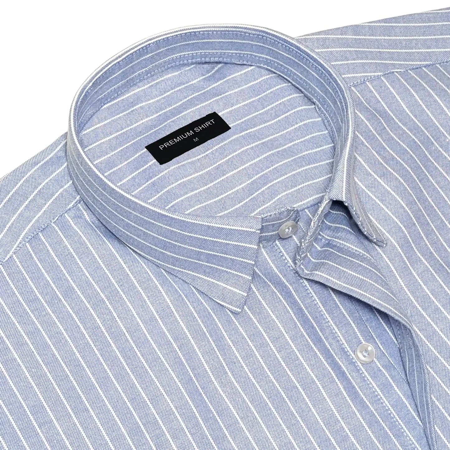 Cambridge Blue Pinstripe Oxford Shirt For Men