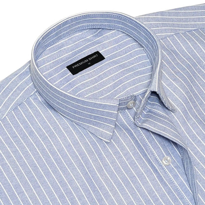 Cambridge Blue Pinstripe Oxford Shirt For Men