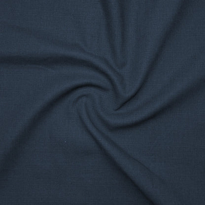 Dark Blue Textured Linen Shirt For Men