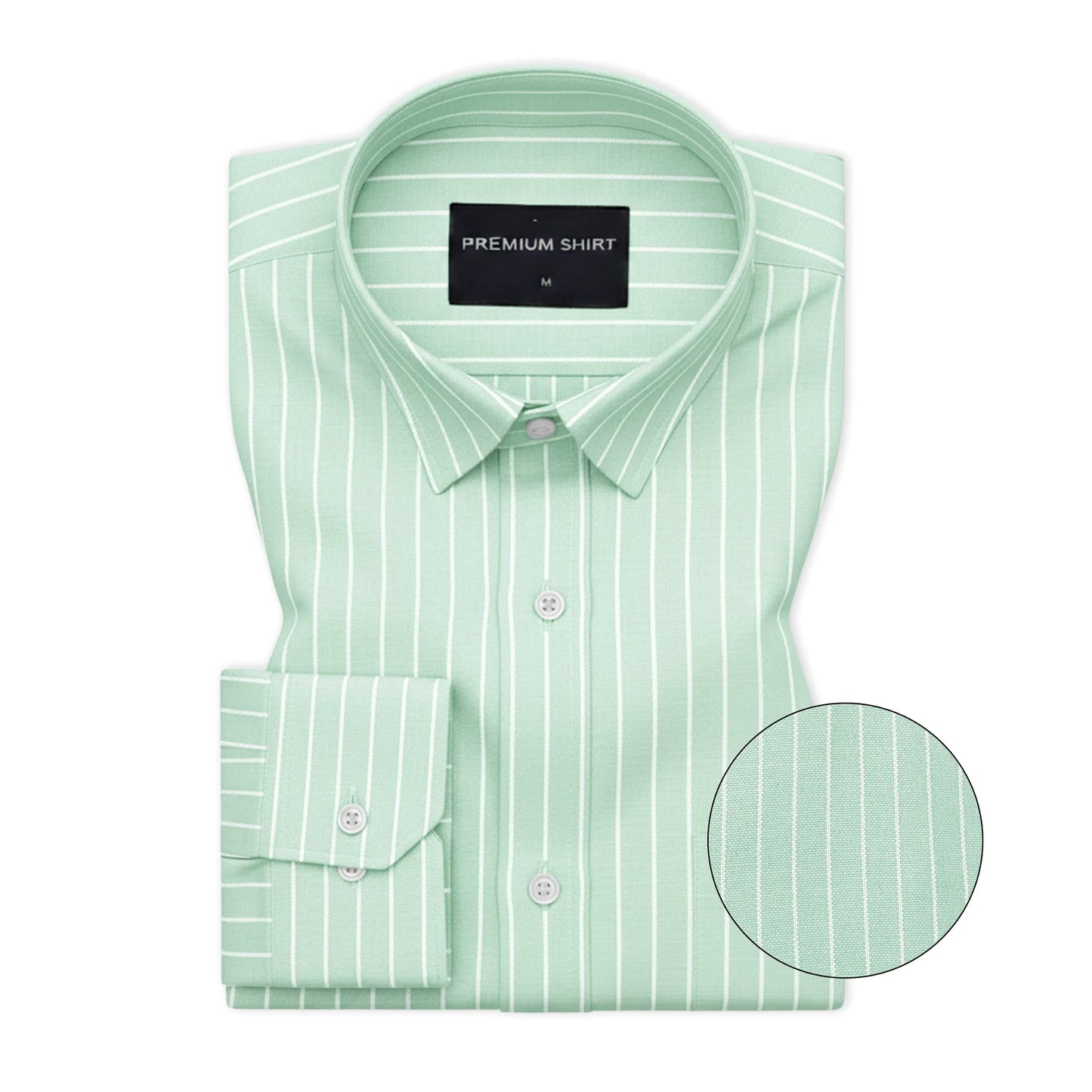 Mint Green Pinstripe Oxford Shirt For Men