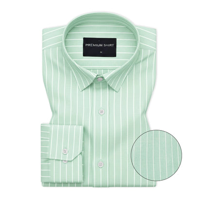 Mint Green Pinstripe Oxford Shirt For Men