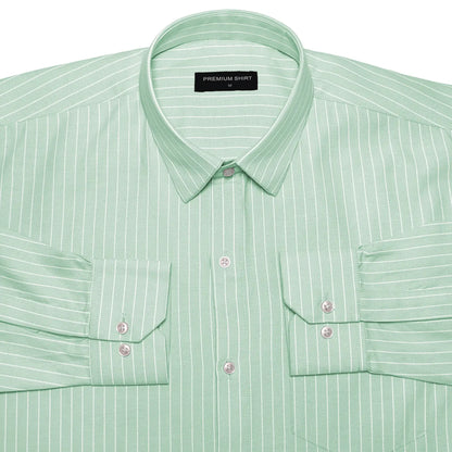 Mint Green Pinstripe Oxford Shirt For Men