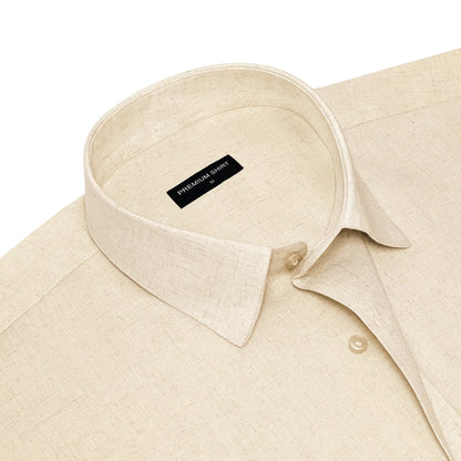 Beige Linen Shirt For Men