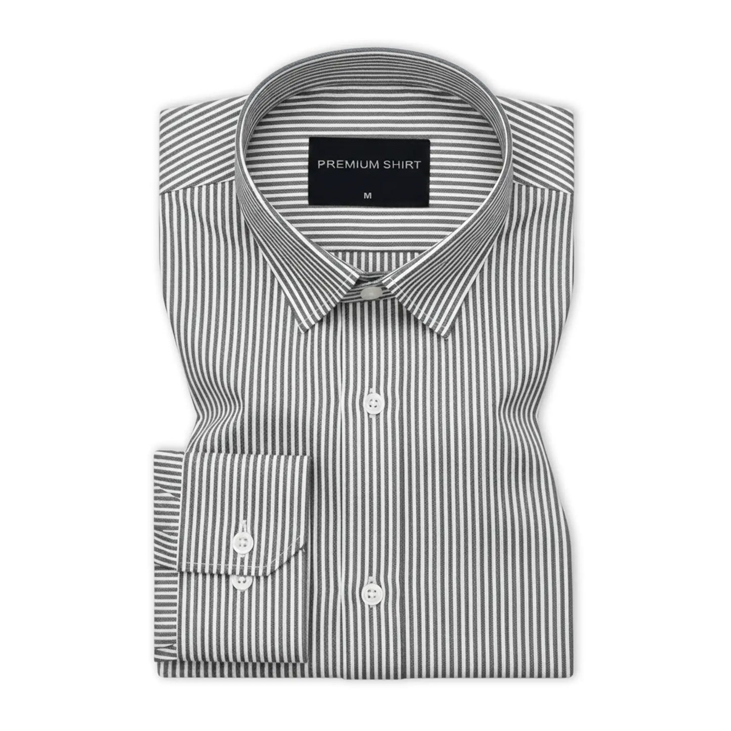 Bold Black Pinstripe Oxford Shirt For Men