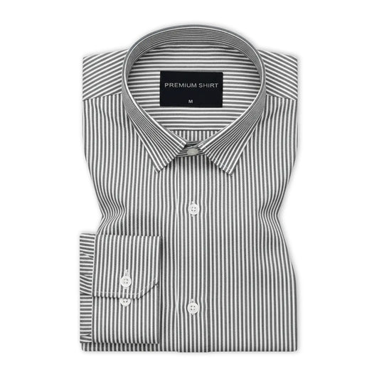 Bold Black Pinstripe Oxford Shirt For Men