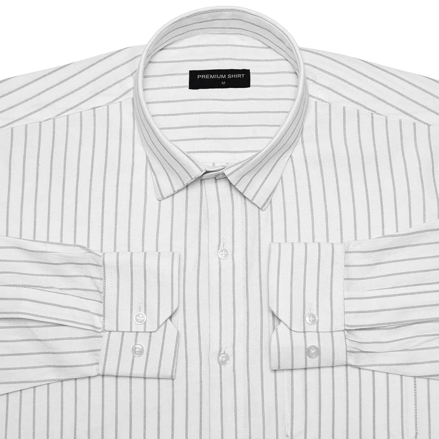 Bold Grey Pinstripe Oxford Shirt For Men