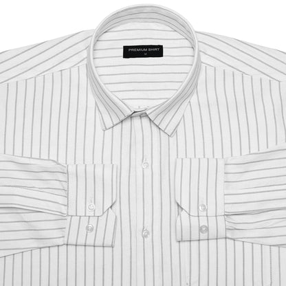 Bold Grey Pinstripe Oxford Shirt For Men