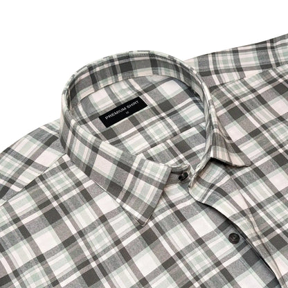 Forest Green Classic Check Cotton Blend Shirt for Men