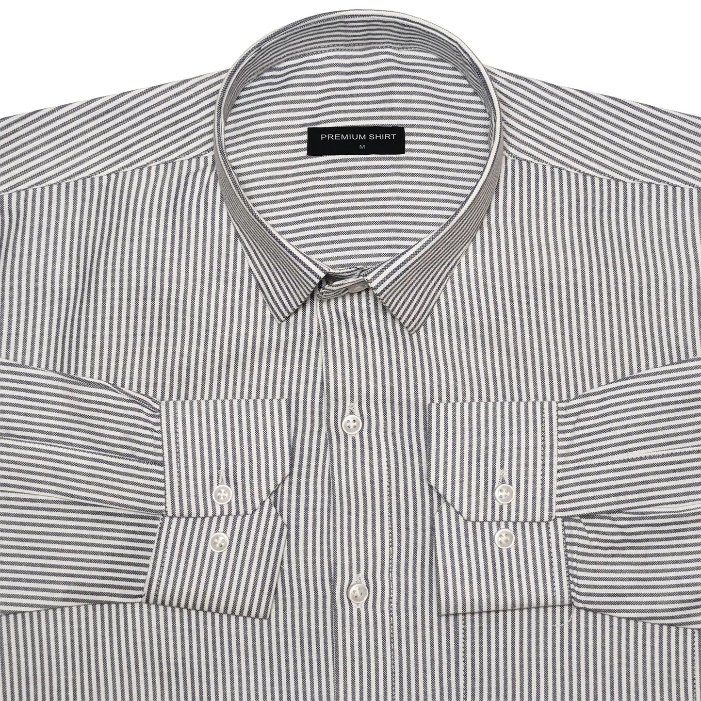 Bold Black Pinstripe Oxford Shirt For Men