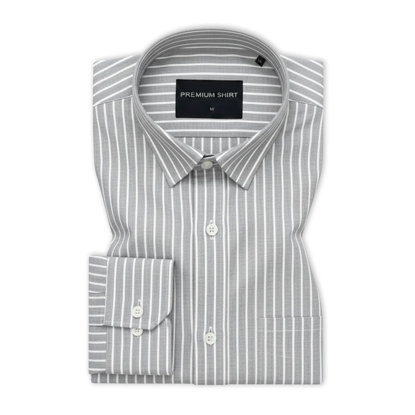Bold Silver Pinstripe Oxford Shirt For Men